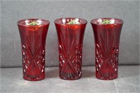 3 Shannon Crystal Red Glasses