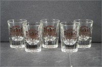 5 George Dickel Whiskey Shot Glasses