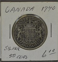 1940 Canadian Silver Half Dollar