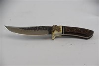 Antler & Wood Handled Full Tang Hunting Knife