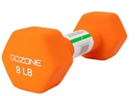 GoZone 8LB Neoprene Hex Dumbbell – Orange