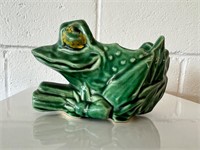 Vintage McCoy frog planter gold eyes
