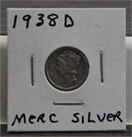 1938 D Mercury Silver Dime
