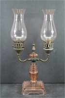 Pink Depression Glass Double Light