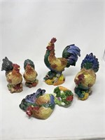 Fitz & Floyd Rooster Candle Holders S & P shaker