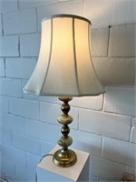 Vintage Brass & Onyx Marble Candlestick Table lamp