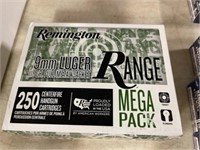 250 RND BOX OF REMINGTON 9MM AMMO