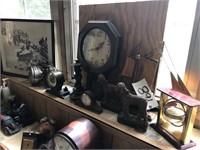 Collection of  Vintage Clocks & WWII Print