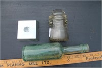 Insulator & Vintage Worchestershire Bottle & Lite