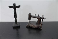 Native Totem & Collectable Miniature Sew Machine