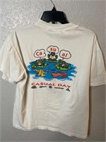 Vintage Casual Day Budweiser Frogs Parody Shirt