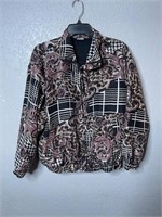 Vintage Silk Abstract Print Filigree Jacket