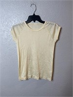 Vintage Womens Detailed Cream Shirt