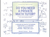 MATH TUTORING FOR 7-12 GRADERS WITH MRS. SILLS