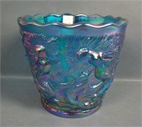 Fenton Iridised Turquoise Mermaid Jardiniere Vase