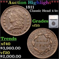 ***Auction Highlight*** 1811 Classic Head Large Ce