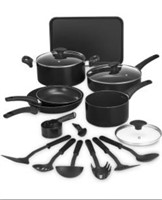 Bella Black 17-Pc. Cookware Set