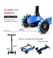 Hishine Kick Scooter for Kids with 3 Light Up