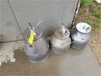 3 stainless milker pails