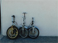3 Motorcycle Fork Sets with Tires