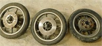 3 Motorcycle Rims with Tires