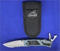 Gerber Folding Buck Knife Multi-Tool w/ Sheath