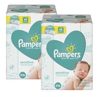 Pampers Sensitive Baby Wipes  8X+Refill (Tub Not I