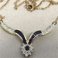 10KT YELLOW GOLD .53CTS SAPPHIRE & .20CTS DIA.