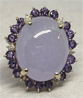 14KT YELLOW GOLD 15.00CTS LAVENDER JADE &2.70CTS