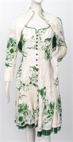 Isabel de Pedro Linen Cream & Green Dress & Shrug