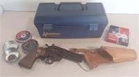 Crosman Co2 .357 Model Revolver, Leather Holster,