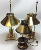 (3) BRASS TABLE LAMPS, 2 PARIS ORIENT EXPRESS