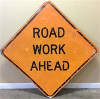 Large Road Work Ahead Sign