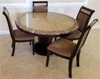 Stunning Marble Dining Table And 4 Chairs