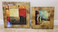 2 Nice Lacquer Artworks 18" x 17.5" & 21x21