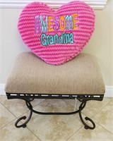 Metal Bench W/ Grandma Pillows