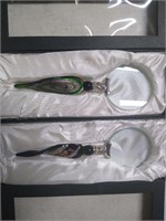 2 - Magnifying 2 1/4" Glass Lens & Glass Handle