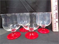 4 RED BOTTOM GLASSES