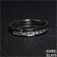 2.0dwt, 14kt White-Gold Ring /w Partial Diamond