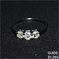 .7dwt, 14kt Small White-Gold Ring /w Multi