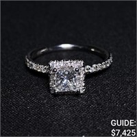 1.5dwt, 14kt White-Gold Diamond Ring /w Larger