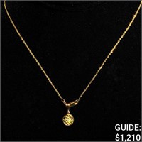 1.5dwt, 14ktYellow-Gold Necklace /w Pendant /w
