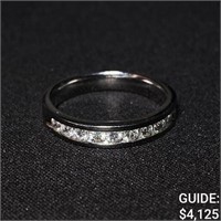 2.2dwt, 14kt White-Gold Ring /w Partial Diamond