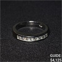 4.2dwt, Plat Platinum Ring /w Partial Diamond