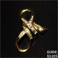 2.1dwt, 14kt Thin White-Gold Ring /w Diamonds.