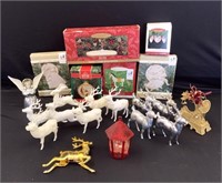 Lot of assorted Christmas ornaments including Hall