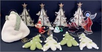 Lot of assorted Christmas items including frosted