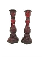 Set of two Avon "1876 Cape Cod Collection" ruby gl