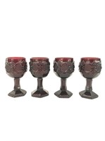 1 of 3: Set of 4 Avon small ruby glass crystal gob