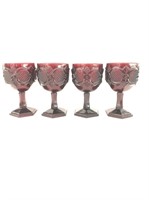 2 of 3: Set of 4 Avon large ruby glass crystal gob